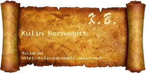 Kulin Bernadett névjegykártya